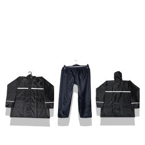 Waterproof Raincoat with Adjustable Hood and Reflector at Back